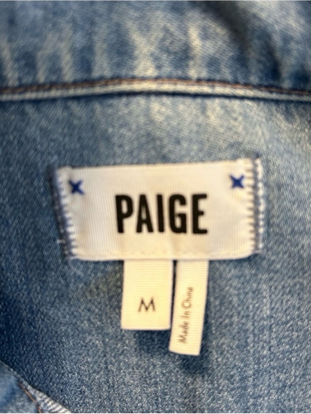 Paige Light Wash Denim Jacket Button Women's M - Picture 4 of 5